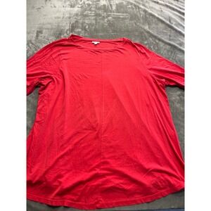 J. Jill‎ Red Long Sleeve Scoop Neck Center Seam T-Shirt Plus Size 3X Womens
